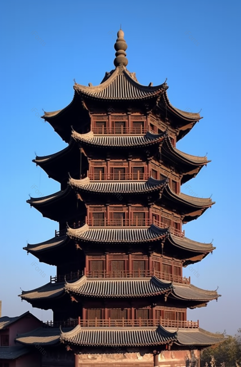 佛教释迦塔(应县木塔),中国现存最早的辽代木构宝塔,高清,摄影图,摄影图片,图片大全,摄影图免费下载